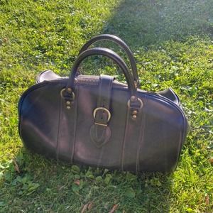 Vintage 40s - 50s Leather Duffel Bag VINTAGE Bag With Travelers Lock.